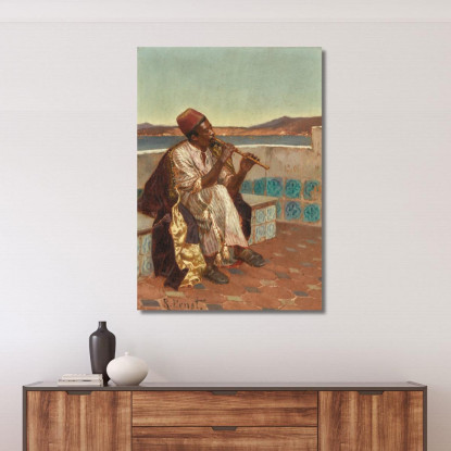 Musicista Sulla Terrazza Rudolf Ernst rer31 quadro stampato su tela