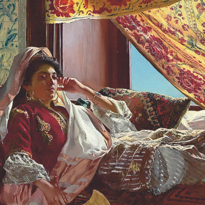 Prendendo Il Tè Nell'Harem Rudolf Ernst rer36 quadro stampato su tela