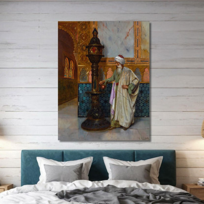 Accudendo La Lampada Rudolf Ernst rer37 quadro stampato su tela