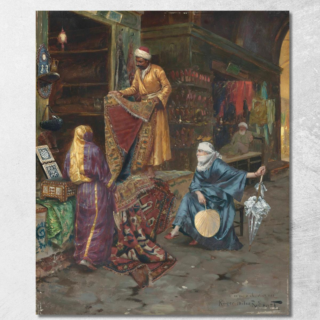 Il Venditore Di Tappeti Rudolf Ernst rer40 quadro stampato su tela Il Venditore Di Tappeti Rudolf Ernst rer40 quadro stampato su tela