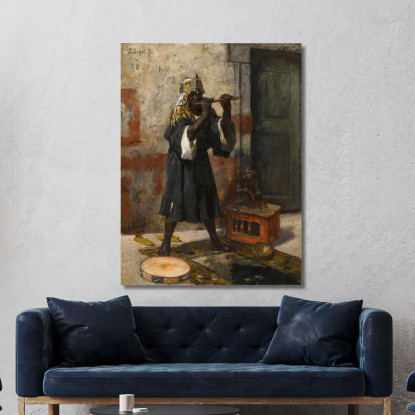 Il Suonatore Di Flauto Rudolf Ernst rer43 quadro stampato su tela