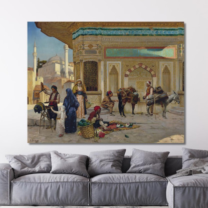La Fontana Di Ahmed Iii A Istanbul Rudolf Ernst rer46 quadro stampato su tela