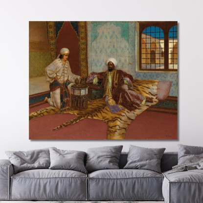 Il Fumatore Di Narghilè Rudolf Ernst rer54 quadro stampato su tela