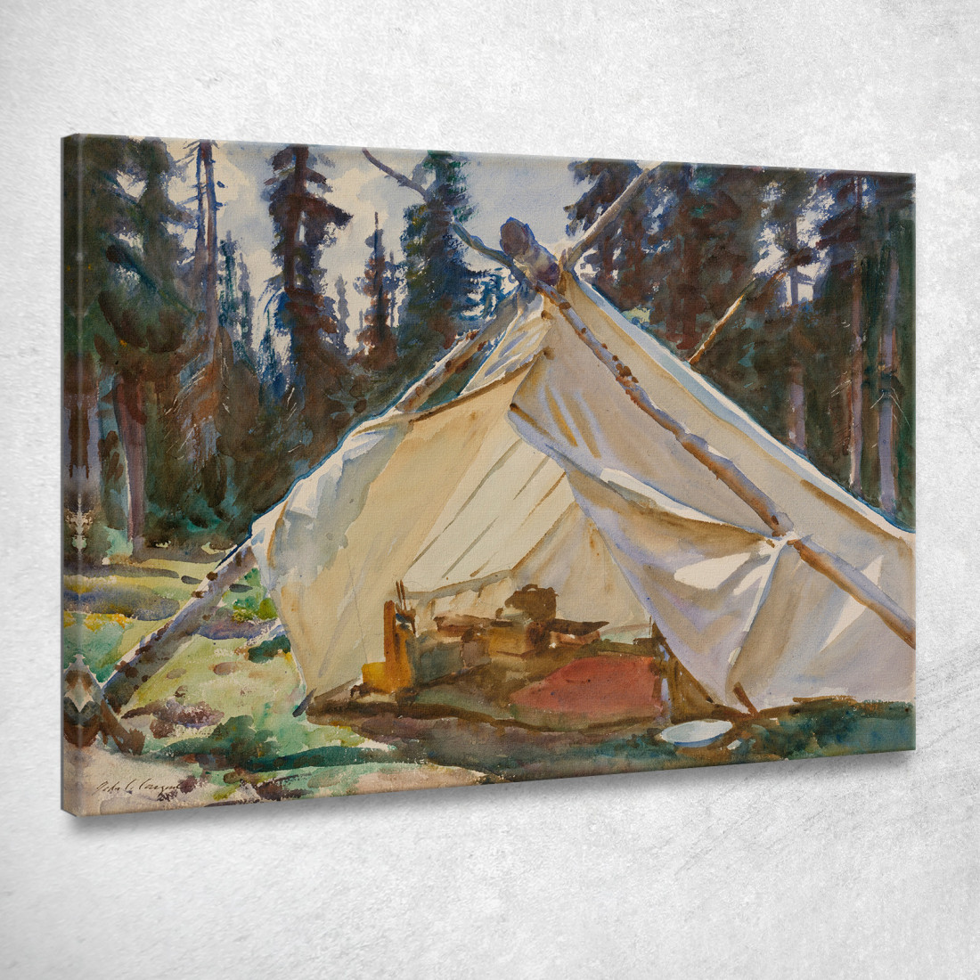 Una Tenda Nelle Montagne Rocciose John Singer Sargent jss5 quadro stampato su tela