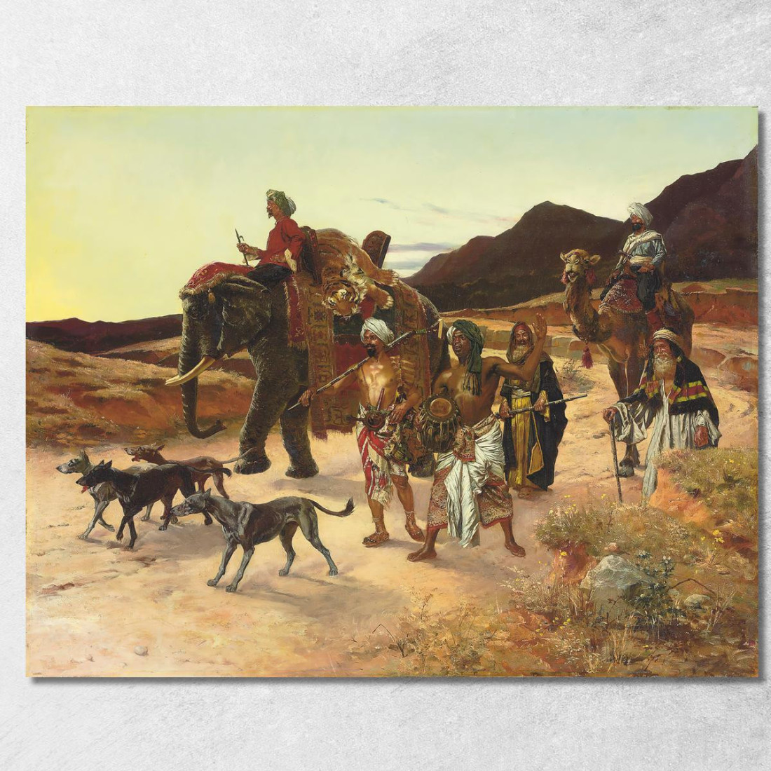 La Caccia Alla Tigre Rudolf Ernst rer66 quadro stampato su tela La Caccia Alla Tigre Rudolf Ernst rer66 quadro stampato su tela