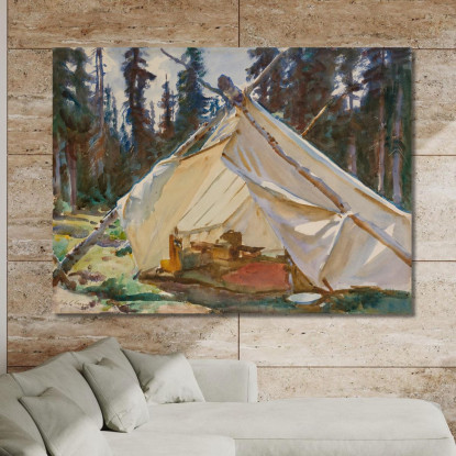 Una Tenda Nelle Montagne Rocciose John Singer Sargent jss5 quadro stampato su tela