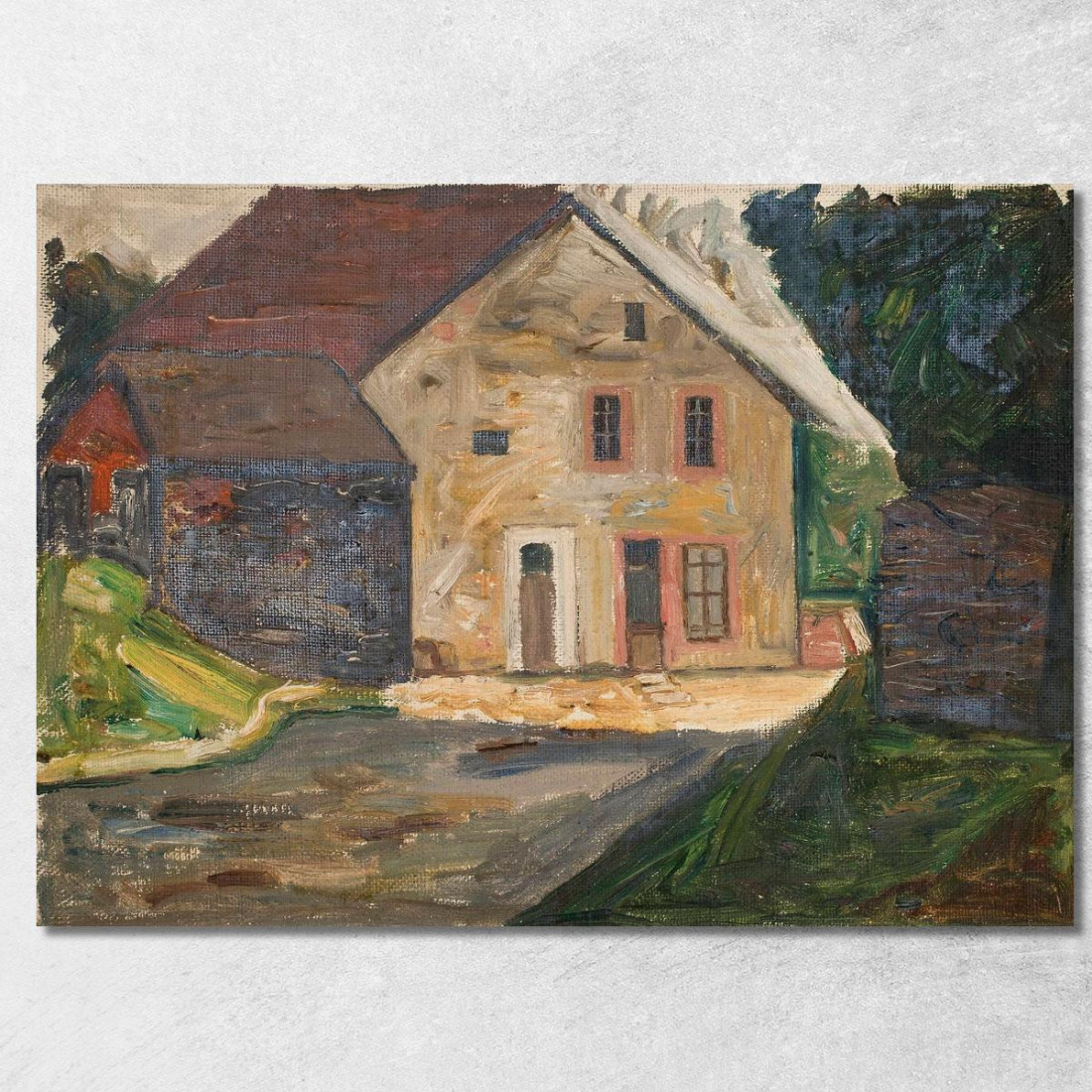 Casa Di Mattoni Con Annesso Tadeusz Makowski tmk20 quadro stampato su tela Casa Di Mattoni Con Annesso Tadeusz Makowski tmk20 quadro stampato su tela