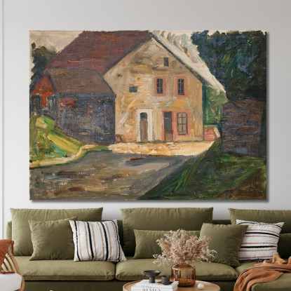 Casa Di Mattoni Con Annesso Tadeusz Makowski tmk20 quadro stampato su tela