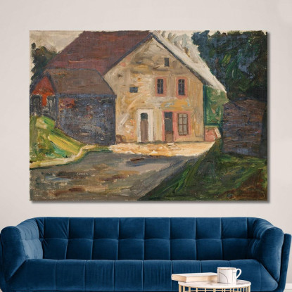 Casa Di Mattoni Con Annesso Tadeusz Makowski tmk20 quadro stampato su tela