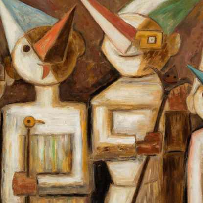 Bambini In Maschera Tadeusz Makowski tmk28 quadro stampato su tela