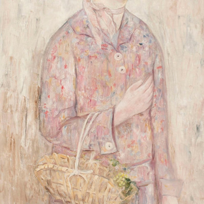 Ragazza Con Cappello Rosa Tadeusz Makowski tmk41 quadro stampato su tela