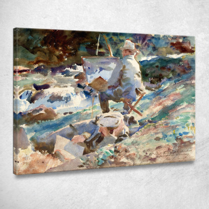 Un Artista Al Suo Cavalletto John Singer Sargent jss13 quadro stampato su tela