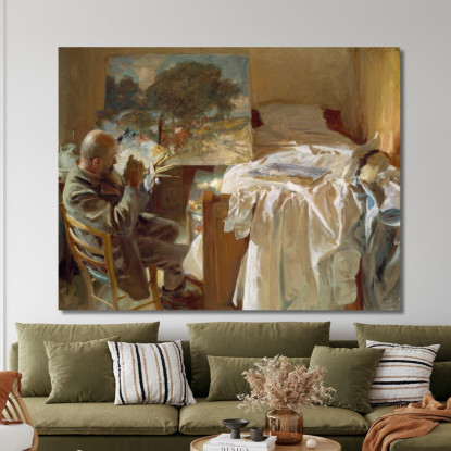 Un Artista Nel Suo Studio John Singer Sargent jss14 quadro stampato su tela