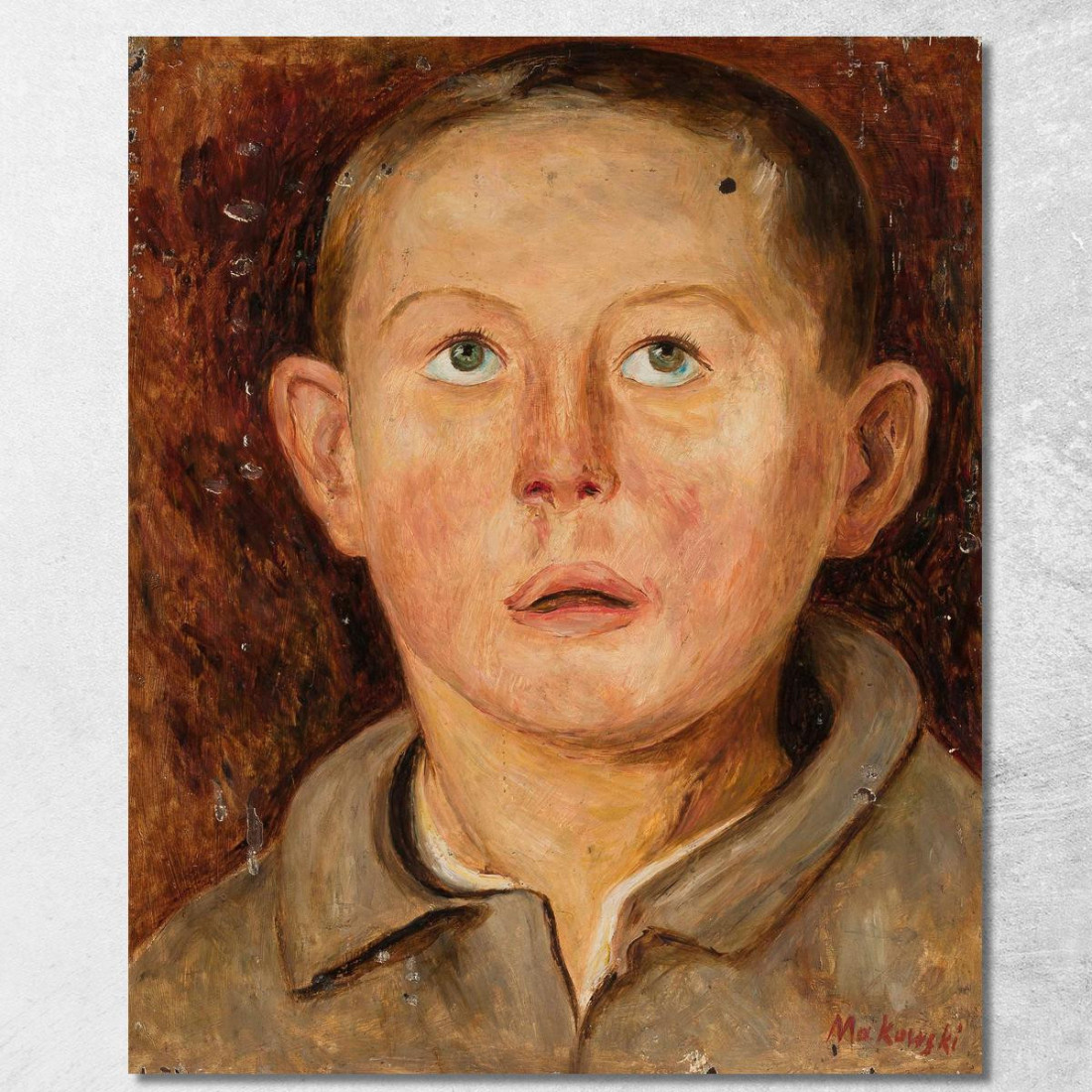 Testa Di Un Ragazzo Con Colletto Sbottonato Tadeusz Makowski tmk72 quadro stampato su tela Testa Di Un Ragazzo Con Colletto Sbottonato Tadeusz Makowski tmk72 quadro stampato su tela