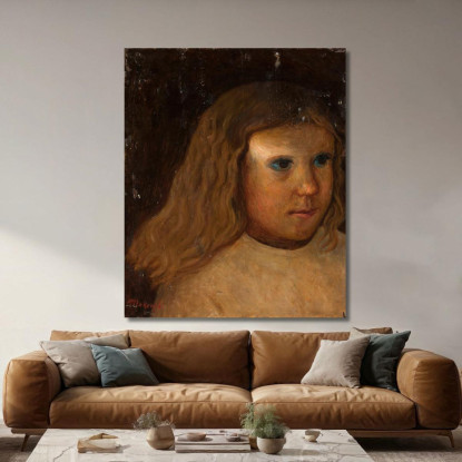 Testa Di Una Bambina Con Capelli Sciolti Tadeusz Makowski tmk78 quadro stampato su tela