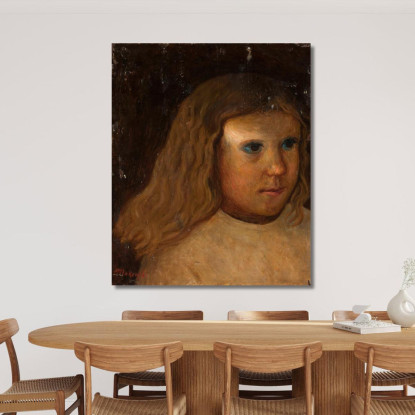 Testa Di Una Bambina Con Capelli Sciolti Tadeusz Makowski tmk78 quadro stampato su tela