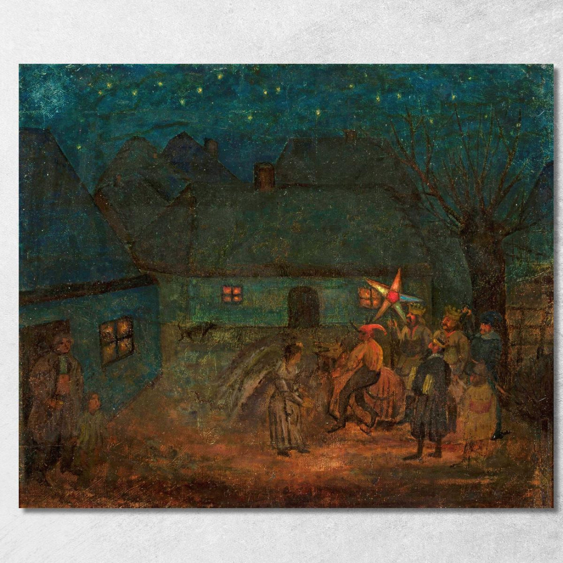 Presepe Di Cracovia Tadeusz Makowski tmk90 quadro stampato su tela Presepe Di Cracovia Tadeusz Makowski tmk90 quadro stampato su tela