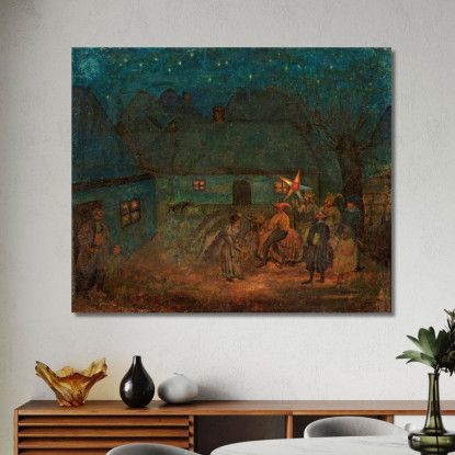 Presepe Di Cracovia Tadeusz Makowski tmk90 quadro stampato su tela