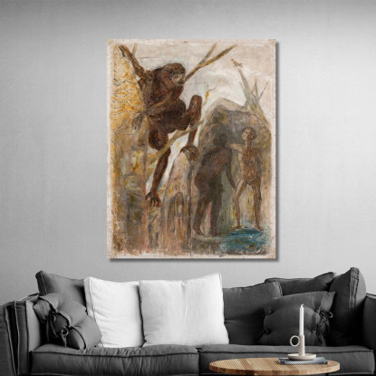 Paesaggio Con Una Scimmia Tadeusz Makowski tmk96 quadro stampato su tela