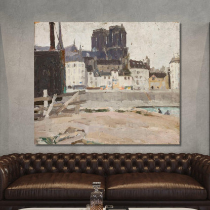 Paesaggio Con La Cattedrale Di Notre-Dame Tadeusz Makowski tmk101 quadro stampato su tela