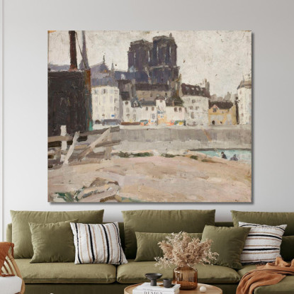 Paesaggio Con La Cattedrale Di Notre-Dame Tadeusz Makowski tmk101 quadro stampato su tela