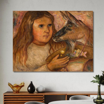 Bambina Con Una Capra Tadeusz Makowski tmk107 quadro stampato su tela