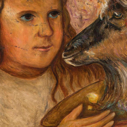 Bambina Con Una Capra Tadeusz Makowski tmk107 quadro stampato su tela