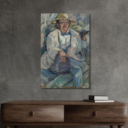 Ritratto Di Un Uomo Con Un Cappello Bianco Tadeusz Makowski tmk142 quadro stampato su tela