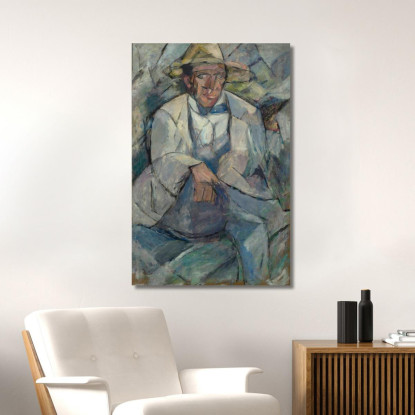 Ritratto Di Un Uomo Con Un Cappello Bianco Tadeusz Makowski tmk142 quadro stampato su tela