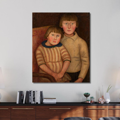 Ritratto Di Due Bambini Tadeusz Makowski tmk147 quadro stampato su tela