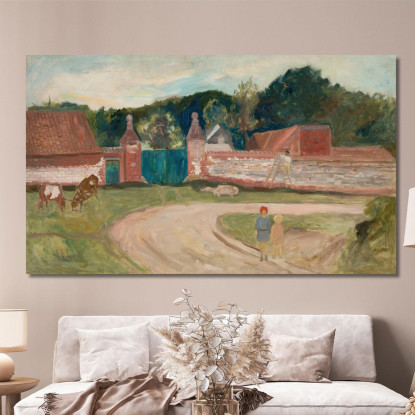 Strada Davanti Alla Fattoria Tadeusz Makowski tmk156 quadro stampato su tela