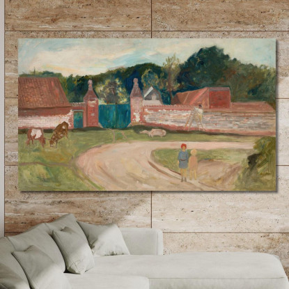 Strada Davanti Alla Fattoria Tadeusz Makowski tmk156 quadro stampato su tela