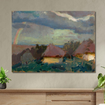 Paesaggio Rurale Con Un Arcobaleno Tadeusz Makowski tmk164 quadro stampato su tela