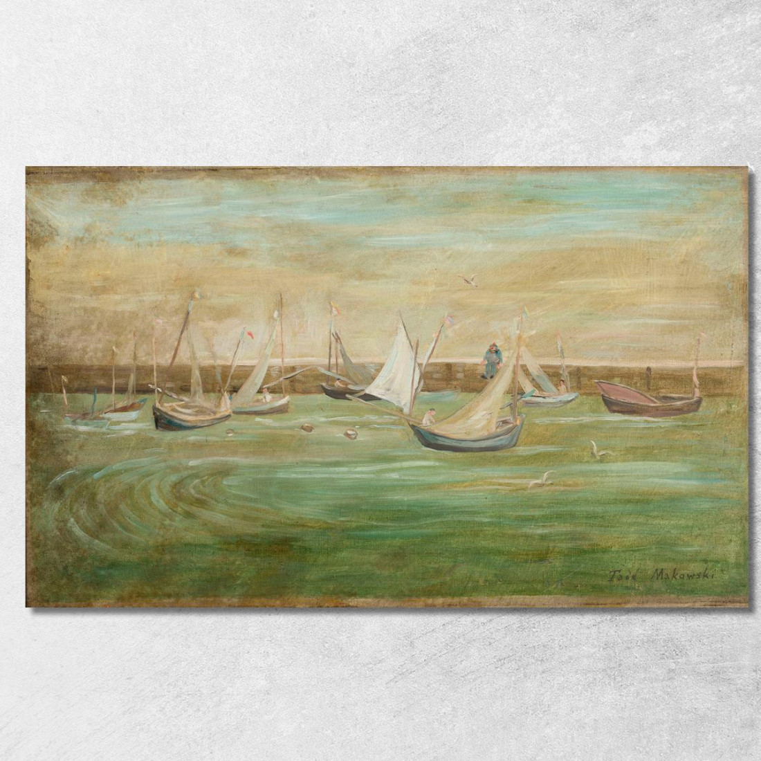 Barche A Vela Tadeusz Makowski tmk167 quadro stampato su tela Barche A Vela Tadeusz Makowski tmk167 quadro stampato su tela