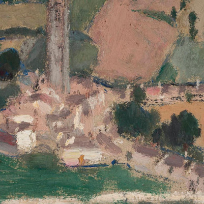 Vista Di Una Piccola Città Con Un Campanile Tadeusz Makowski tmk193 quadro stampato su tela
