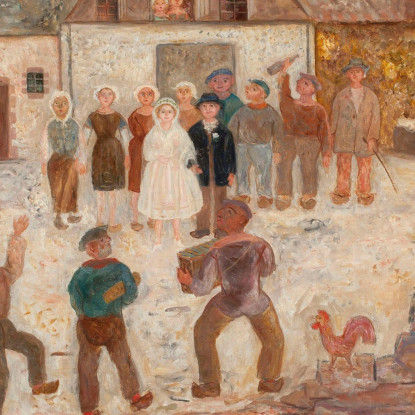 Matrimonio In Un Villaggio Tadeusz Makowski tmk198 quadro stampato su tela