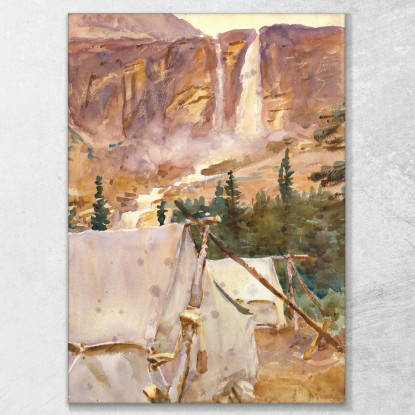 Accampamento E Cascata John Singer Sargent jss34 quadro stampato su tela