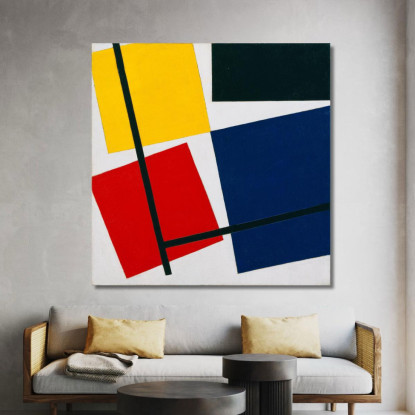 Contro-Composizione Simultanea Theo van Doesburg tvd18 quadro stampato su tela