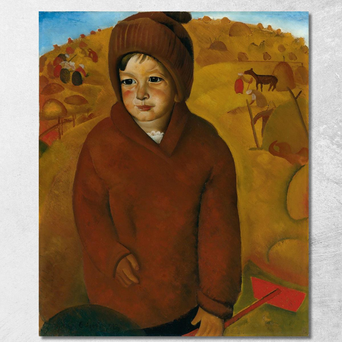 Ragazzo Al Tempo Del Raccolto Boris Grigoriev bgr1 quadro stampato su tela