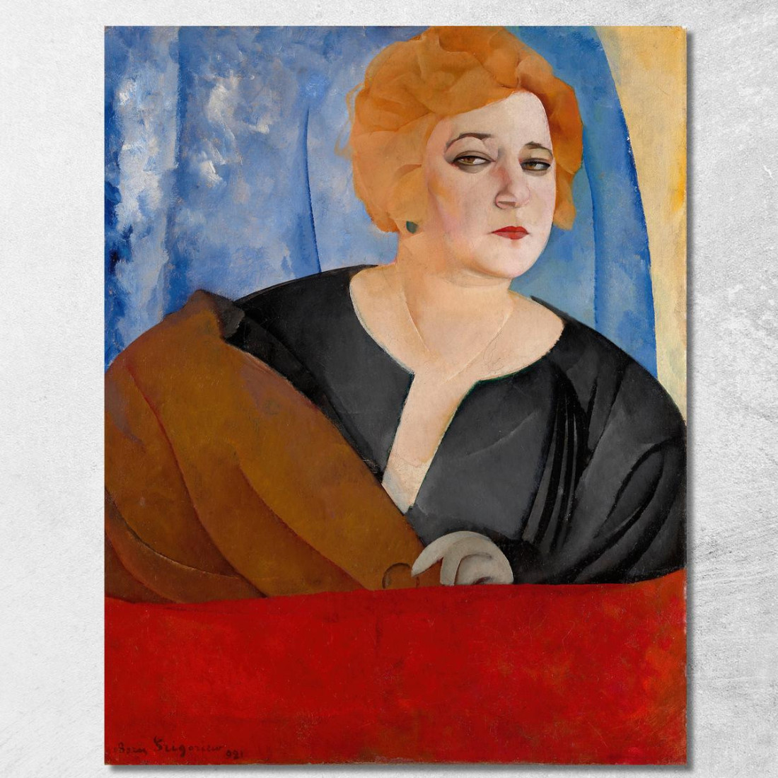 Ritratto Di Anne Sergeevna Sergeeva Boris Grigoriev bgr11 quadro stampato su tela Ritratto Di Anne Sergeevna Sergeeva Boris Grigoriev bgr11 quadro stampato su tela