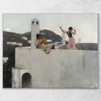 Ragazza Di Capri Sul Tetto John Singer Sargent jss39 quadro stampato su tela