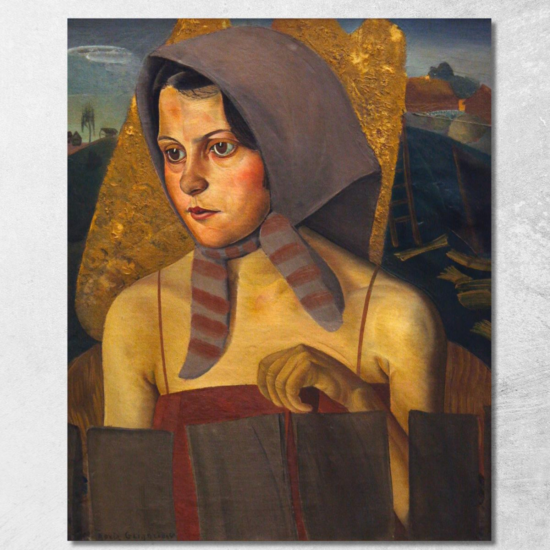 Ragazza Contadina Russa Boris Grigoriev bgr15 quadro stampato su tela