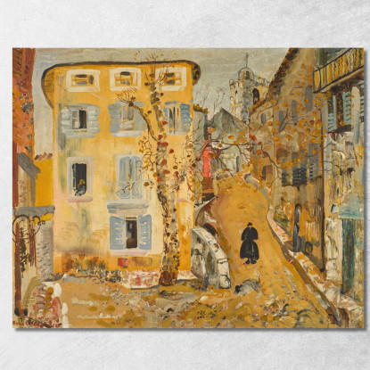 Scena Di Strada In Una Città Di Provincia Boris Grigoriev bgr20 quadro stampato su tela