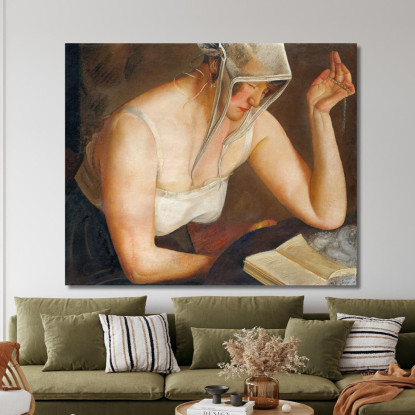 Donna Che Legge Boris Grigoriev bgr25 quadro stampato su tela