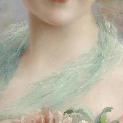 Ragazza Con Le Rose Emile Vernon evr9 quadro stampato su tela