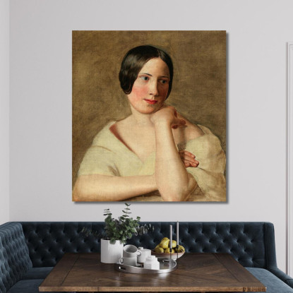 Una Ragazza Con Le Braccia Appoggiate Ferdinand Georg Waldmüller fgw1 quadro stampato su tela