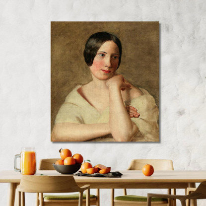 Una Ragazza Con Le Braccia Appoggiate Ferdinand Georg Waldmüller fgw1 quadro stampato su tela