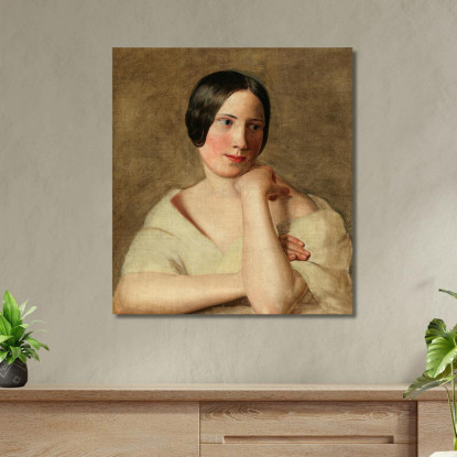 Una Ragazza Con Le Braccia Appoggiate Ferdinand Georg Waldmüller fgw1 quadro stampato su tela