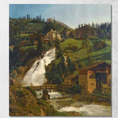 Wildbad Gastein Le Cascate Di Wildbad Gastein Ferdinand Georg Waldmüller fgw10 quadro stampato su tela