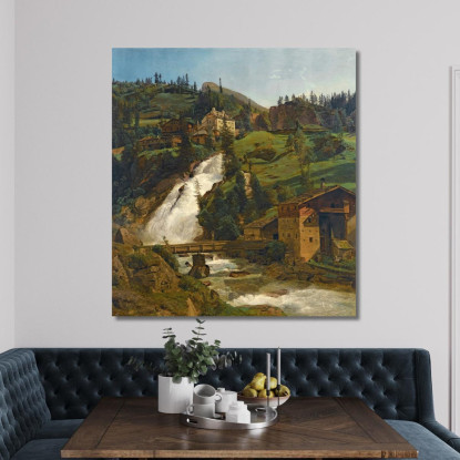 Wildbad Gastein Le Cascate Di Wildbad Gastein Ferdinand Georg Waldmüller fgw10 quadro stampato su tela